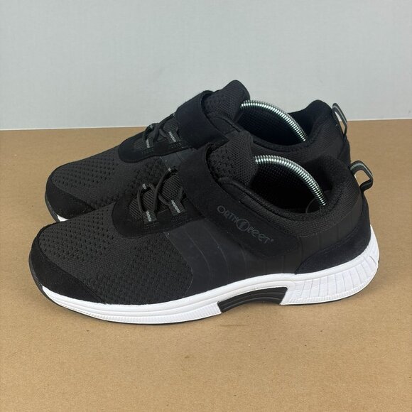 Orthofeet Joelle Stretch Knit Comfort Shoes Womens 8.5 XX-Wide Black Hook and Lo - Picture 1 of 10